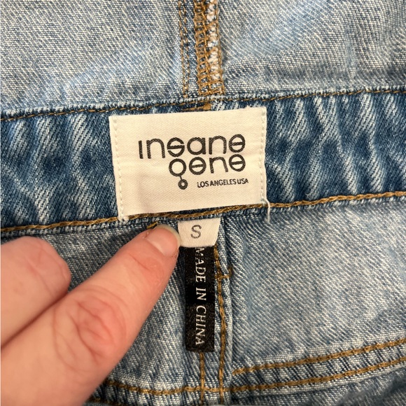 Insane Gene Jean Shorts Overalls Size Small - Picture 5 of 16